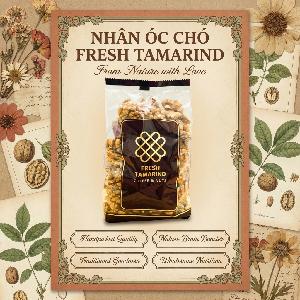 0,5Kg Nhân Hạt Óc Chó TAMARIND Đã Tách Vỏ