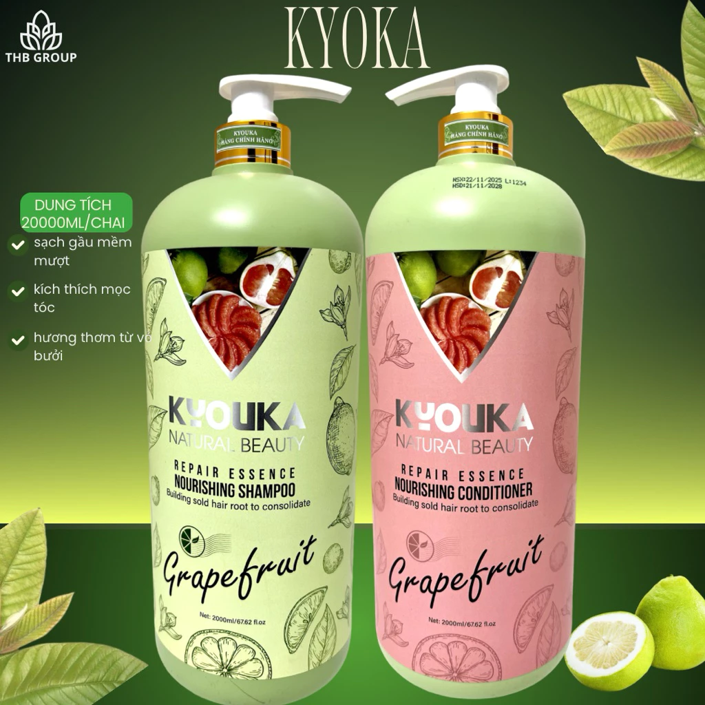 Dầu gội bưởi rừng kyouka natural 2000ml  hương thơm tự nhiên triết xuất từ thiên nhiên lành tính mềm mượt diệu kỳ