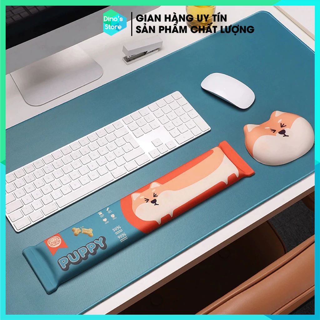 Lót chuột  Kê tay  Mouse pad  kê bàn phím Shiba 3D chống mỏi cổ tay