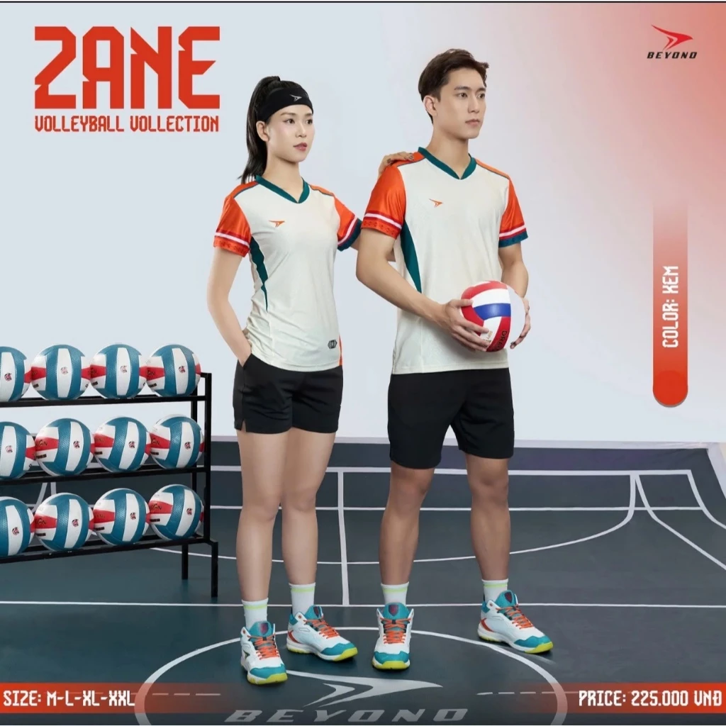 bộ quần Áo bóng chuyền nam nữ BYONE KEM,,đồng phục đội CÓ IN TÊN SỐ, vải mè thái mát mẻ