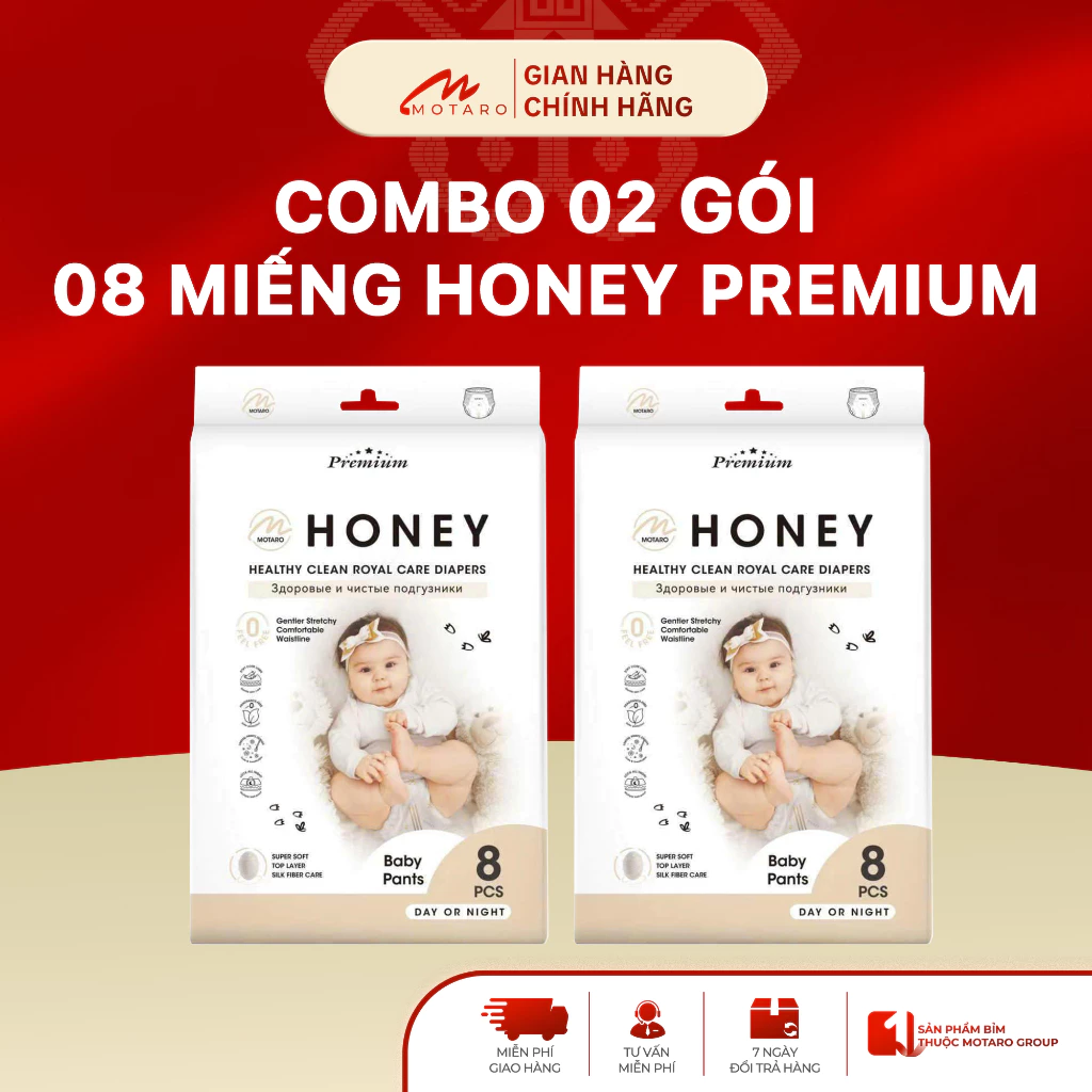 Combo 2 Gói 8 Miếng Honey Premium Đủ Size Nhỏ Gọn Dễ Dàng Mang Đi
