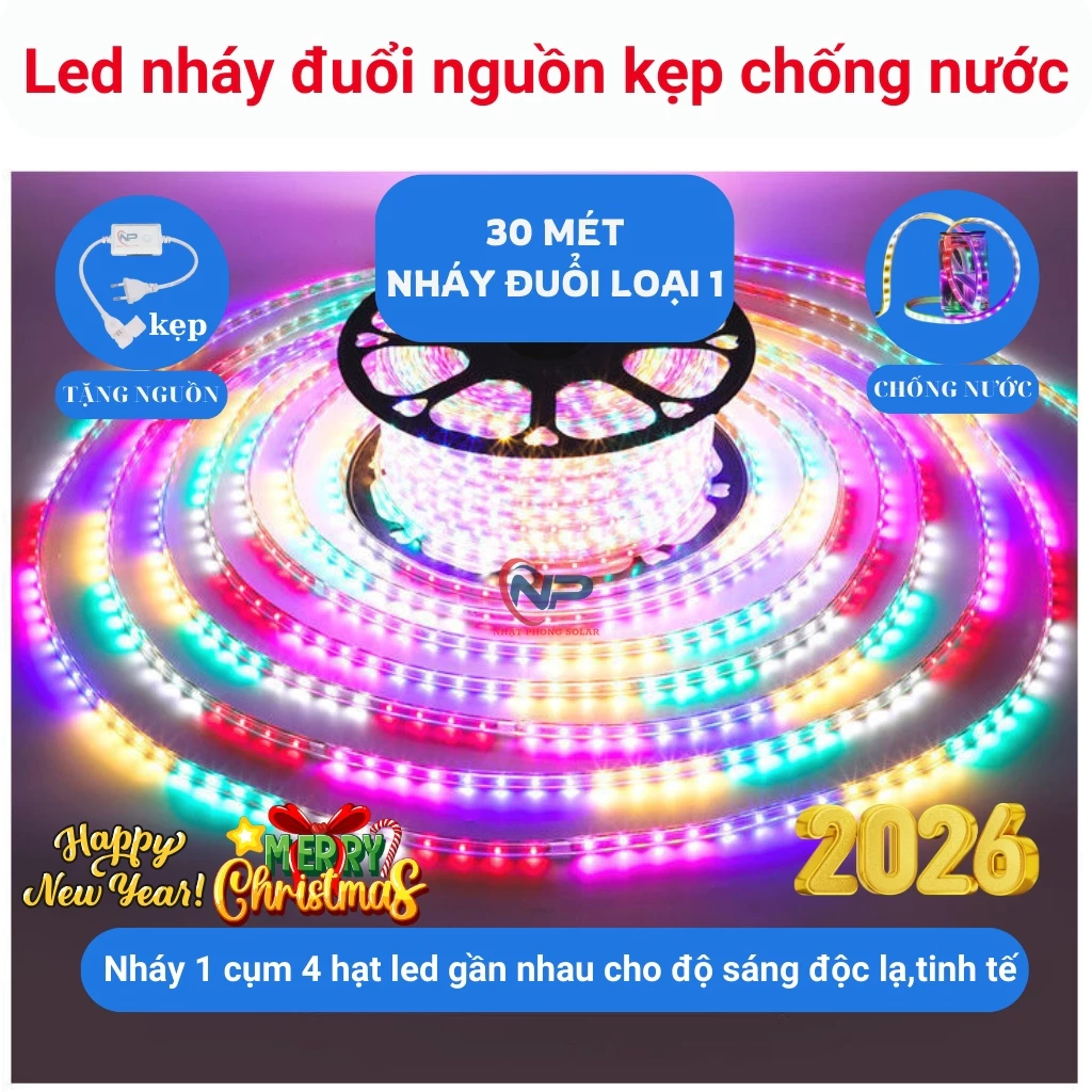 30MDây đèn led trang trí nháy đuổi 2835 5M,10M ,20M,30M Tặng Kèm Nguồn,đèn led hắt trần,trang trí decor phòng,quấn cây