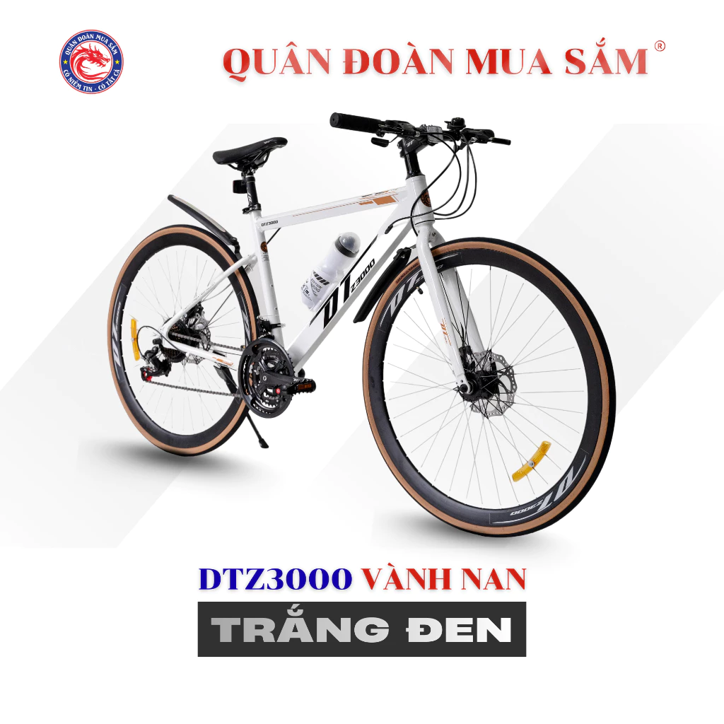 Xe Đạp Thể Thao DTZ3000 - Xe Đạp Touring Tay Thẳng Khung Nhôm, Phanh Đĩa, Địa Hình Bền Bỉ 2026