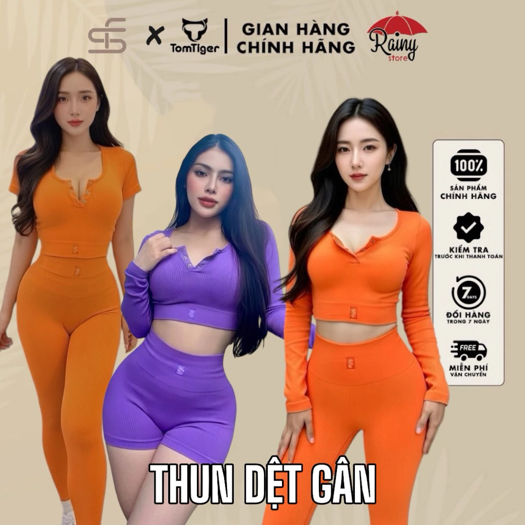 [ DỆT GÂN ] Bộ đồ tập gym DỆT GÂN quần đùi/dài áo cộc tay, Áo Dài Tay Cao Cấp - Rainy Store