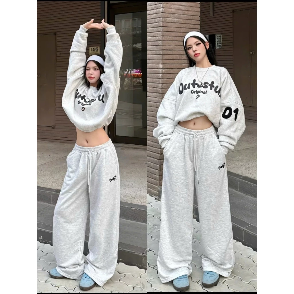 Áo Sweater OUT01 Chất nỉ Chân Cua Form BOXY Tay Bồng Dày Dặn Mặc lên Dáng đẹp Thời Trang Xinh