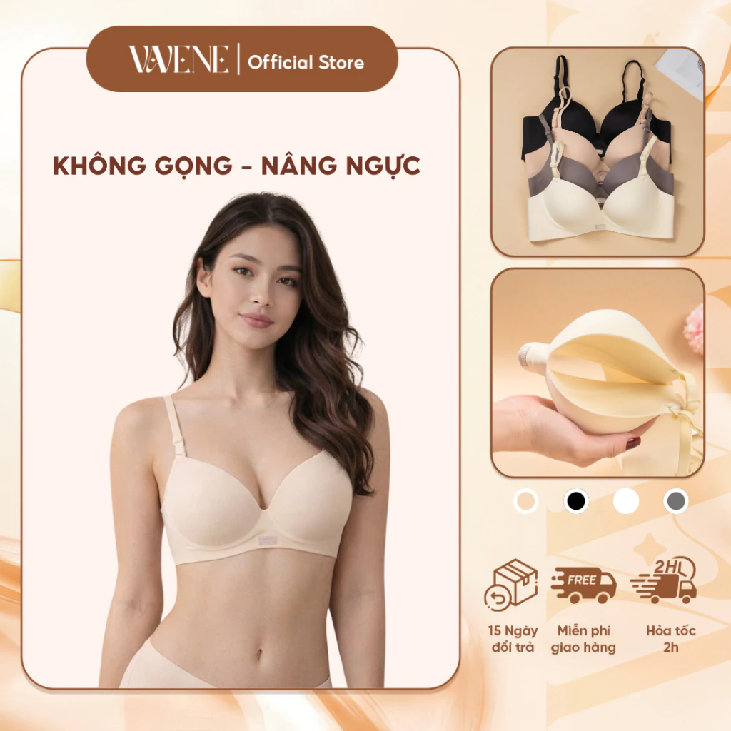 Áo lót nữ DORIS su đúc AL55 cao cấp, áo không gọng đệm 3cm nâng ngực chống xệ không lộ viền loại 1