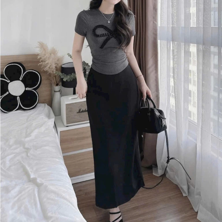 Chân Váy Dài Đuôi Cá Cạp Chun Phong Cách Ulzzang Hàn Quốc D102