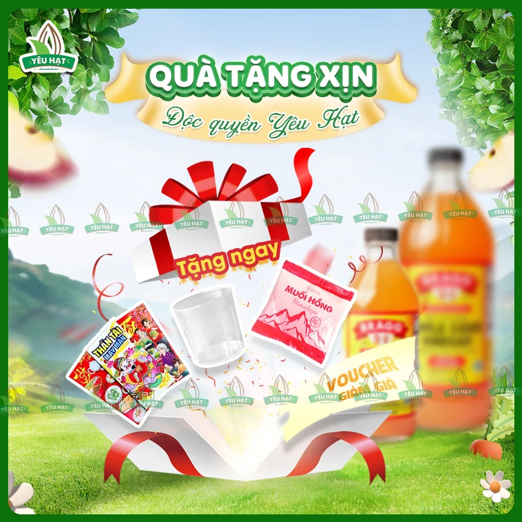 [HÀNG TẶNG KHÔNG BÁN] Deal Độc Quyền Mix Giấm Táo Siêu Ngon Yêu Hạt (Muối Hồng, Ống Hút. Cốc Đong, MGG)