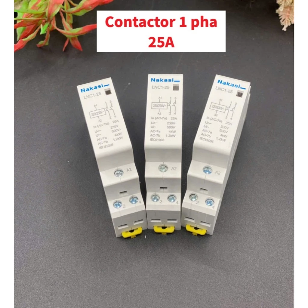 Khởi động từ 1 pha 25A 63A Nakasi - Khởi tép 1 pha chất lượng cao 25A 63A 2NO LNC1