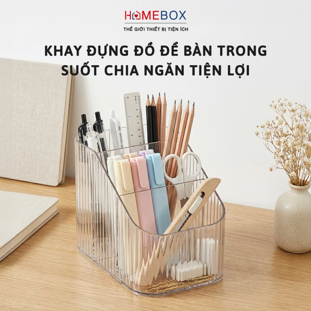 Khay Đựng Đồ Để Bàn Trong Suốt Đa Năng, Hộp Nhựa Acrylic Chia Ngăn Đựng Đồ Mỹ Phẩm Đồ Trang Điểm