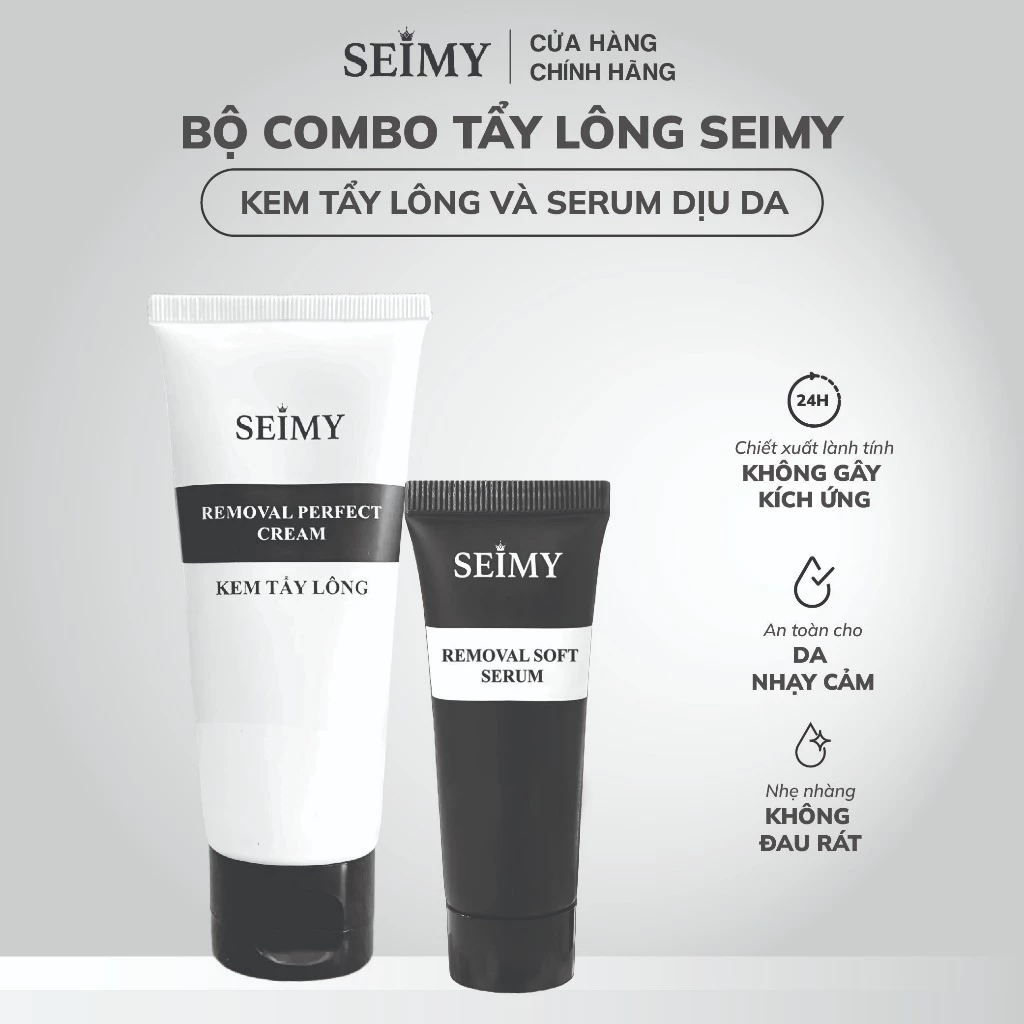 Bộ Kem Tẩy Lông 100ml Và Serum Tẩy Lông 20ml Seimy Removal Perfect Cream - Dịu Da Không Kích Ứng