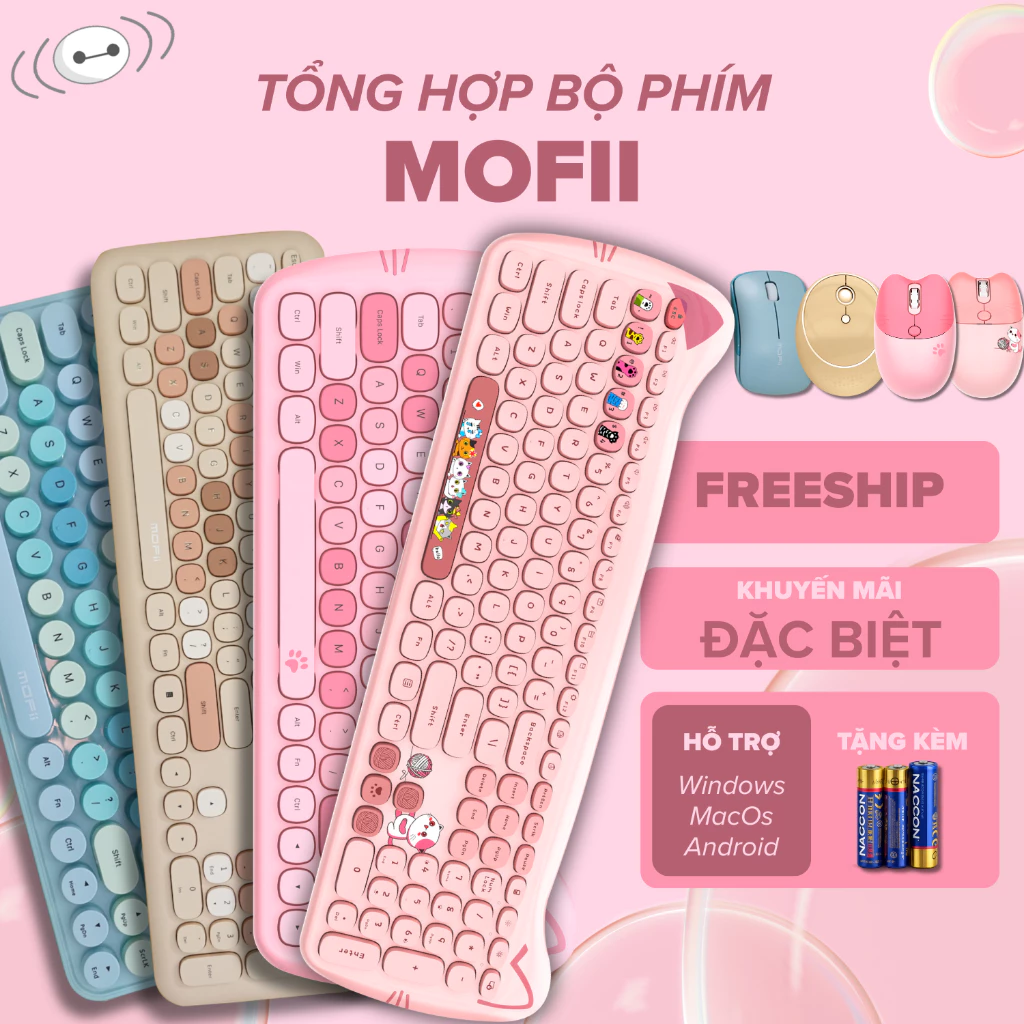 Tổng Hợp Bộ Bàn Phím Và Chuột Không Dây Mofii Kết Nối 2.4Ghz