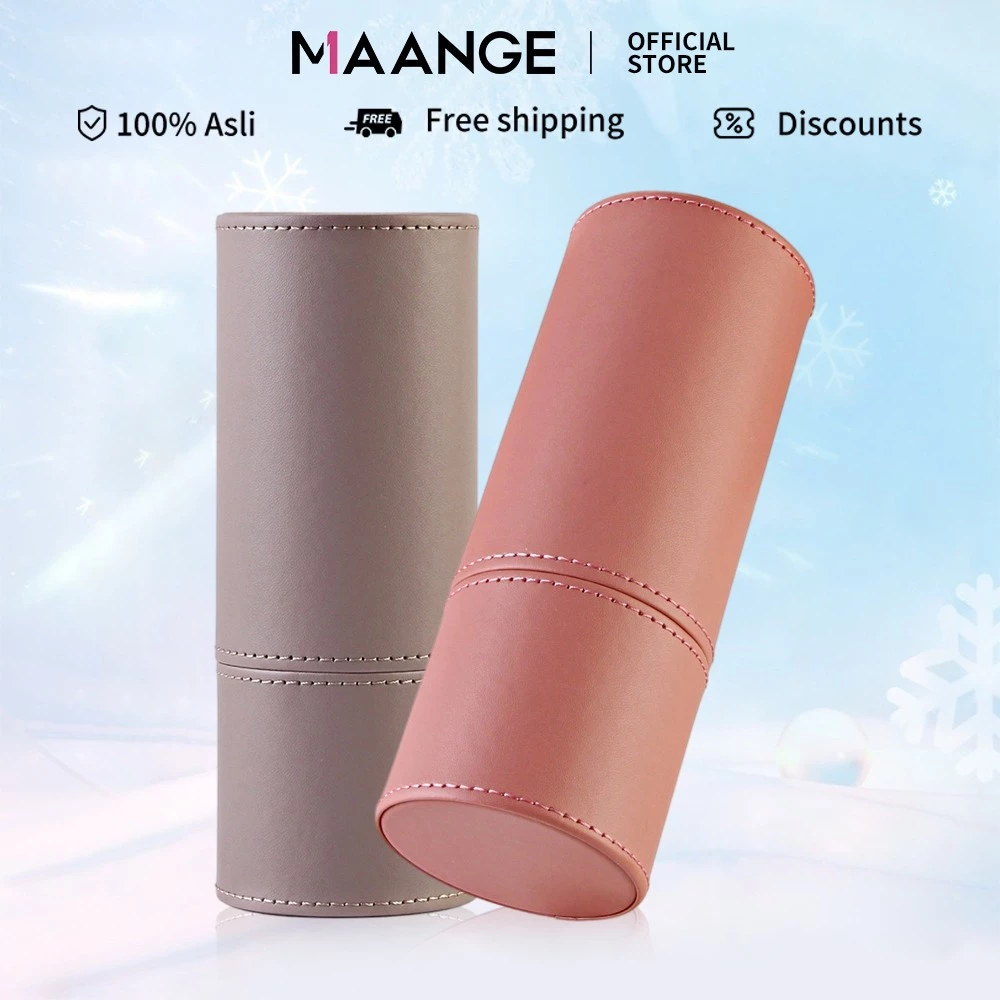 MAANGE Hộp Đựng Cọ Trang Điểm Bằng Da PU Đa Năng Tiện Dụng 0169