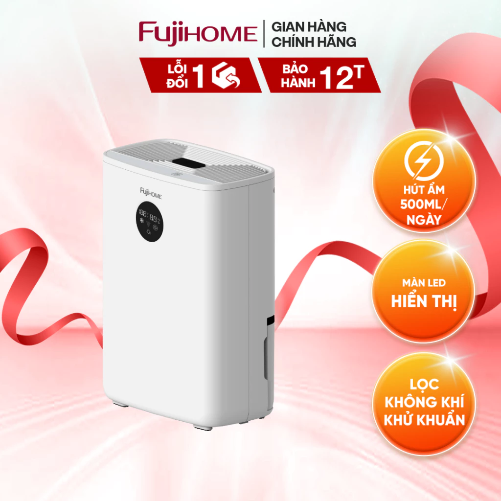 Máy hút ẩm bán dẫn nhập khẩu FUJIHOME lọc không khí, phù hợp không gian nhỏ, tủ quần áo, độ ồn thấp