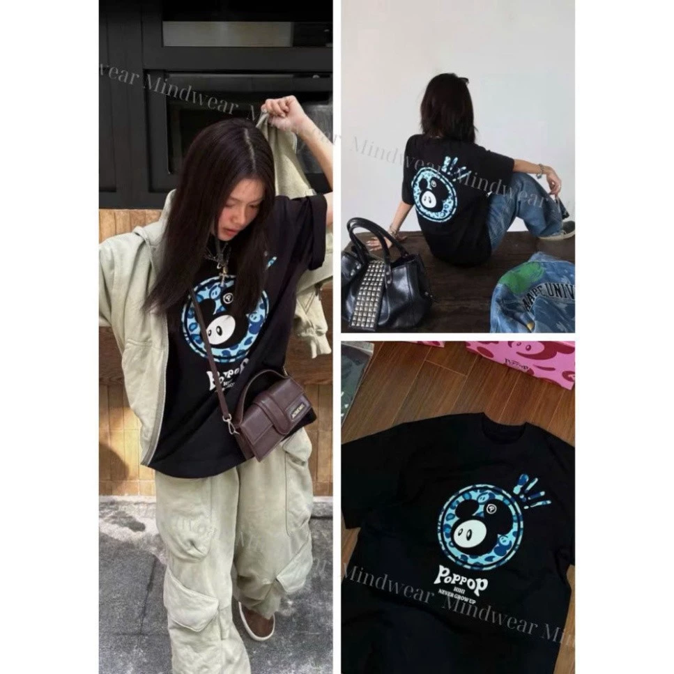 Áo Thun PopPop Hàng Cao Cấp Chất Liệu 100% Cotton Dày Dặn Form Rộng