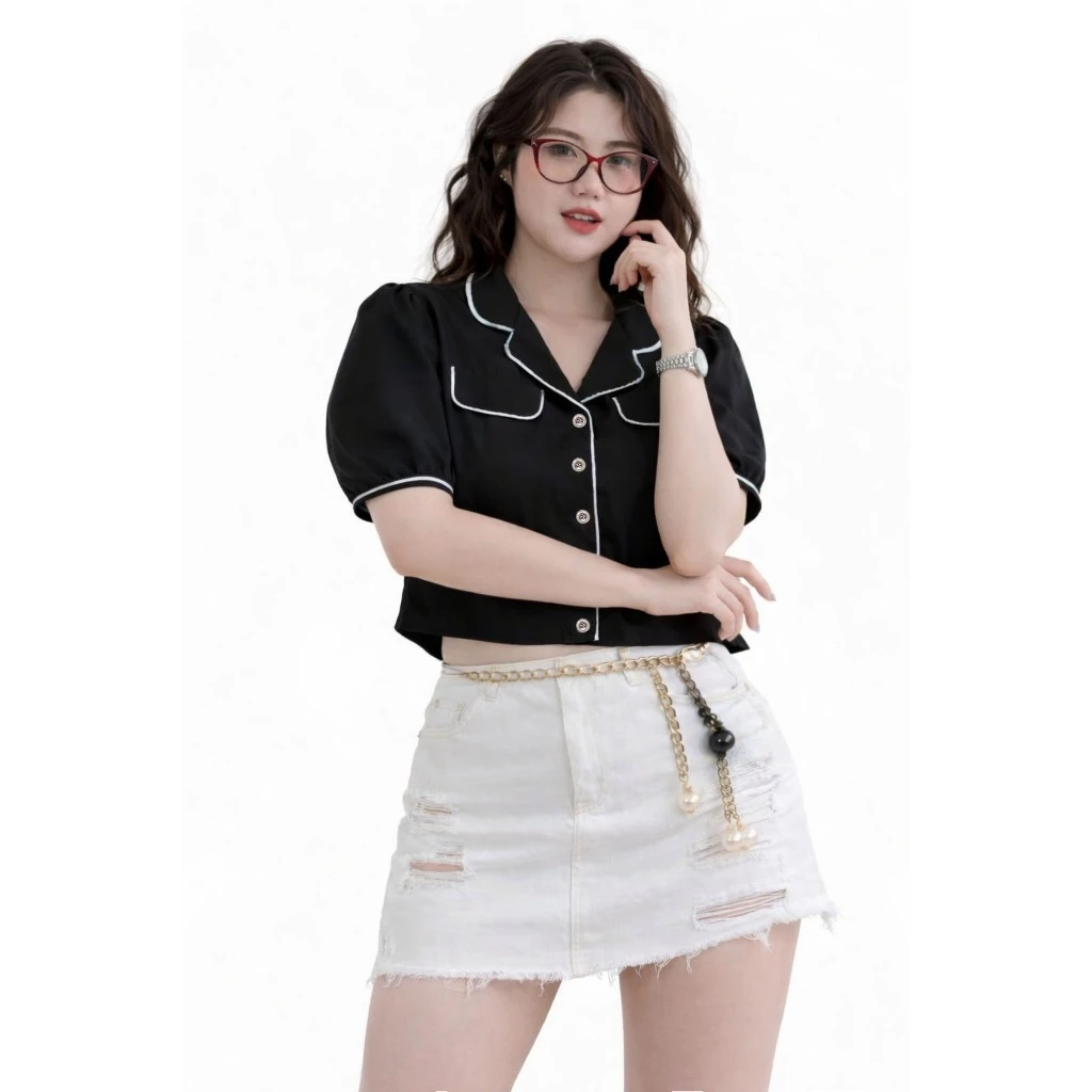 áo croptop tay bồng ulzzang đủ size 50-95kg