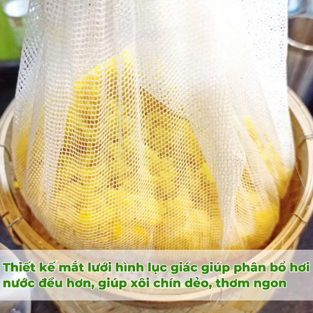 Combo 3 Khăn Đồ Xôi Chống Dính - Có Cỡ Lớn 120cm - Giúp Xôi Dẻo Mềm
