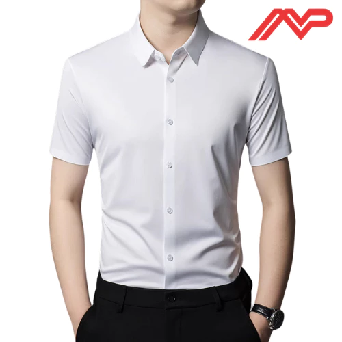 Áo sơ mi nam ngắn tay ,chất vải lụa Thái cotton mềm mịn thoáng mát kiểu dáng trung niên TN LỤA MVP
