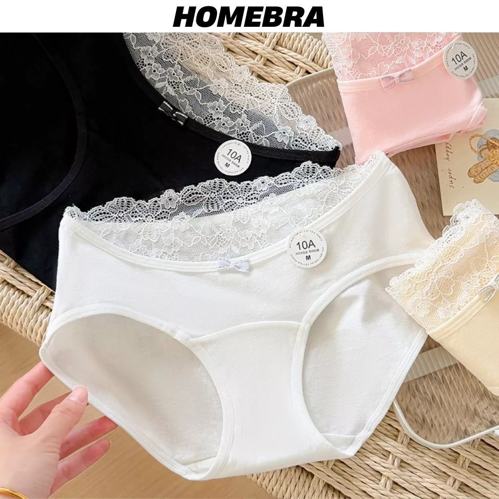 [ XẢ KHO ] Quần lót nữ cotton cao cấp viền ren sang trọng xinh xắn cạp vừa tôn dáng gợi cảm sexy quyến rũ L5310