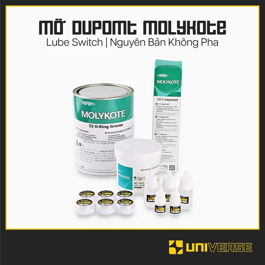 Mỡ Lube Bàn Phím Cơ Molykote Dupont - 111 / 55 / HP-870 / EM-50L Cho Switch, Stab, Wire Bàn Phím Universe