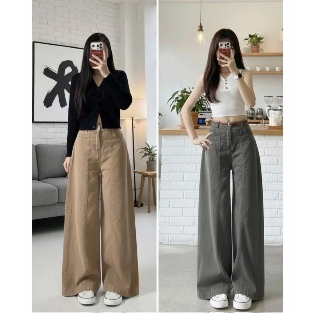 Quần Ống Rộng Nữ Màu Nâu – Form Rộng Thời Trang, Mặc Lên Siêu Xinh