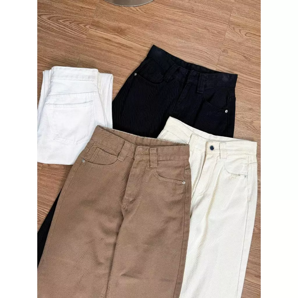 (Suông nấm 86cm)M40 Quần jeans suông cho nấm lùn dài 86cm vải QC Không co giãn khonhamai