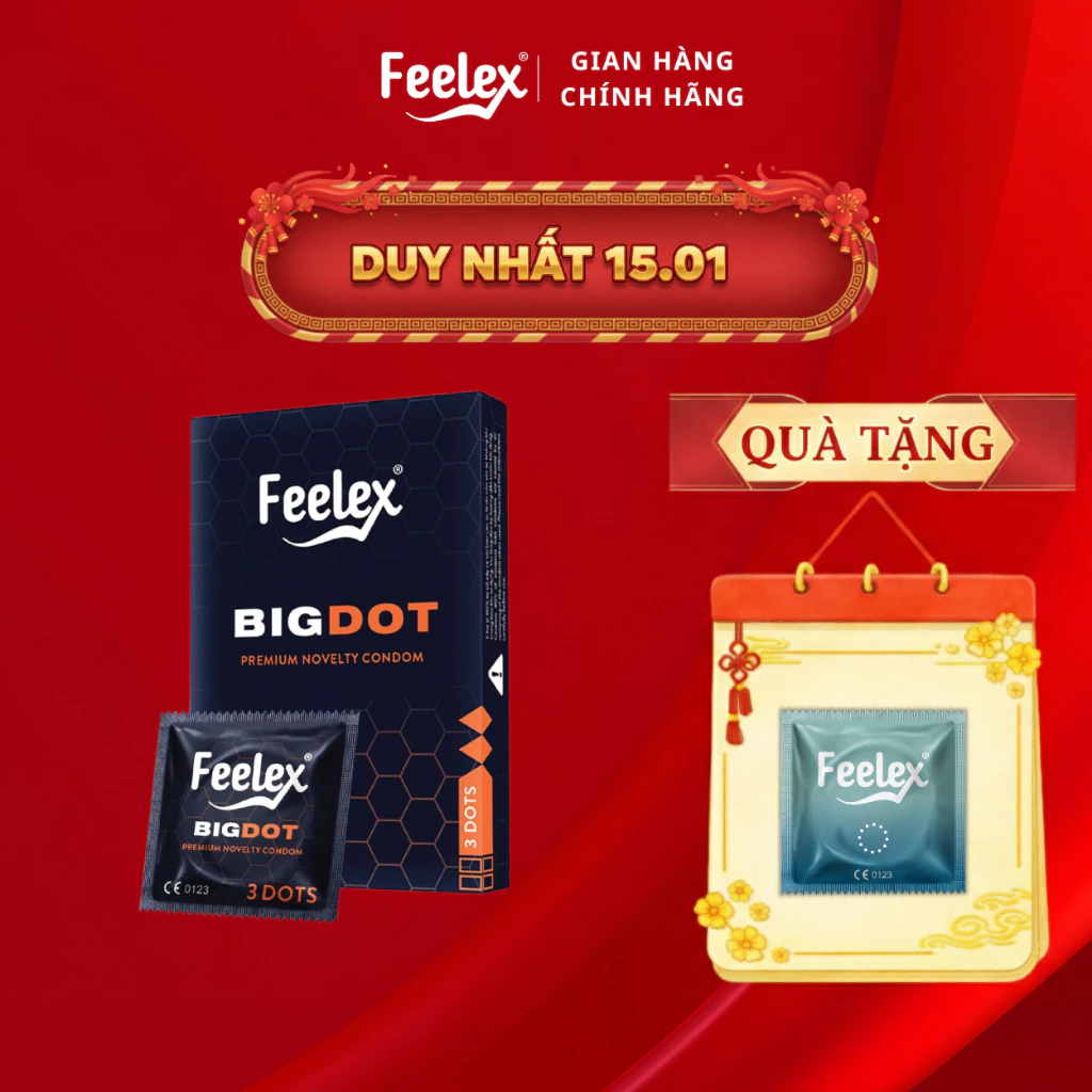 Bao cao su Feelex Bigdot Gân Gai nhiều gel bôi trơn