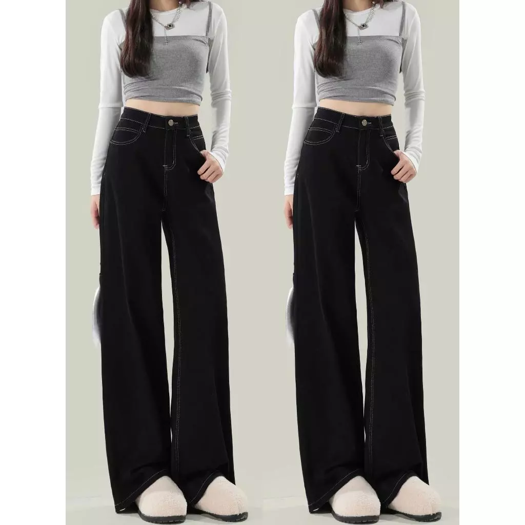 M350 Quần jeans suông cho nấm lùn cho nữ không co giãn size XS-S-M-L chiều dài 88-93cm Khonhamai