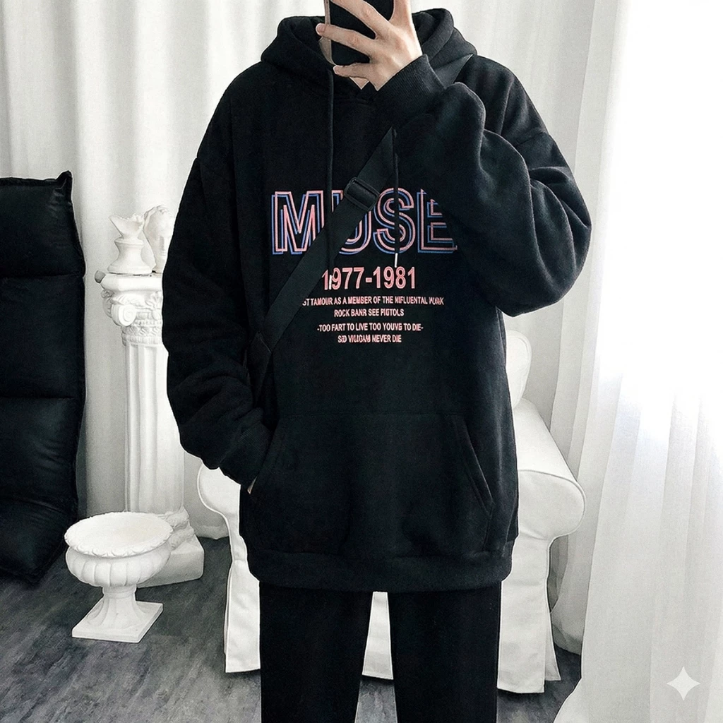 [🔥Flash Sale🔥]  Áo Hoodie Nỉ Bông Dày Dặn Dài Tay, Fom Rộng, Unisex Nam Nữ - AH05