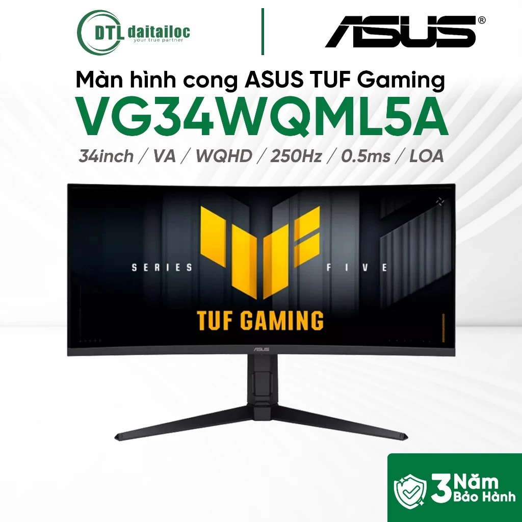 Màn hình Gaming ASUS TUF VG34WQML5A 34 inch VA 2K 250Hz 0.5ms I Chính hãng I Bảo hành 36 tháng
