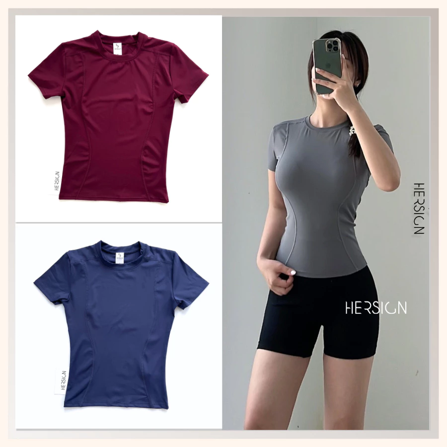HERSIGN Áo thể thao nữ tay ngắn Áo chạy bộ đạp xe cho nữ Áo tập gym nữ AO20 BST HERSIGN OPEN AIR