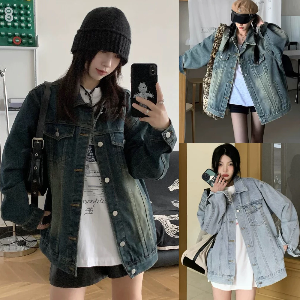 Áo Khoác Jean Nam Nữ Form Rộng NAGUU Màu Retro Phong Cách Trẻ Trung Năng Động Hot Trend