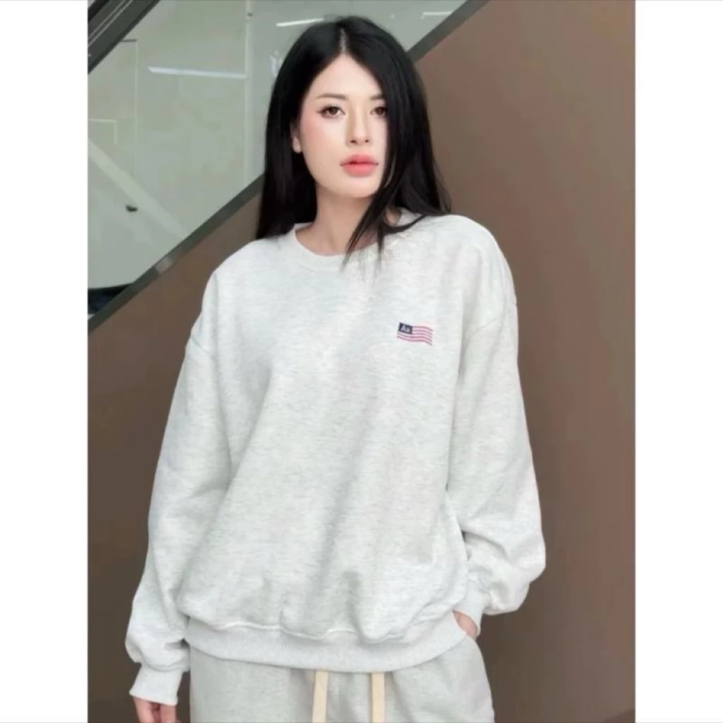 Áo Sweatshirt Nữ  Thời Trang Phong Cách Mỹ Thích Hợp Với Mọi Trang Phục - nỉ tàu SWT cờ