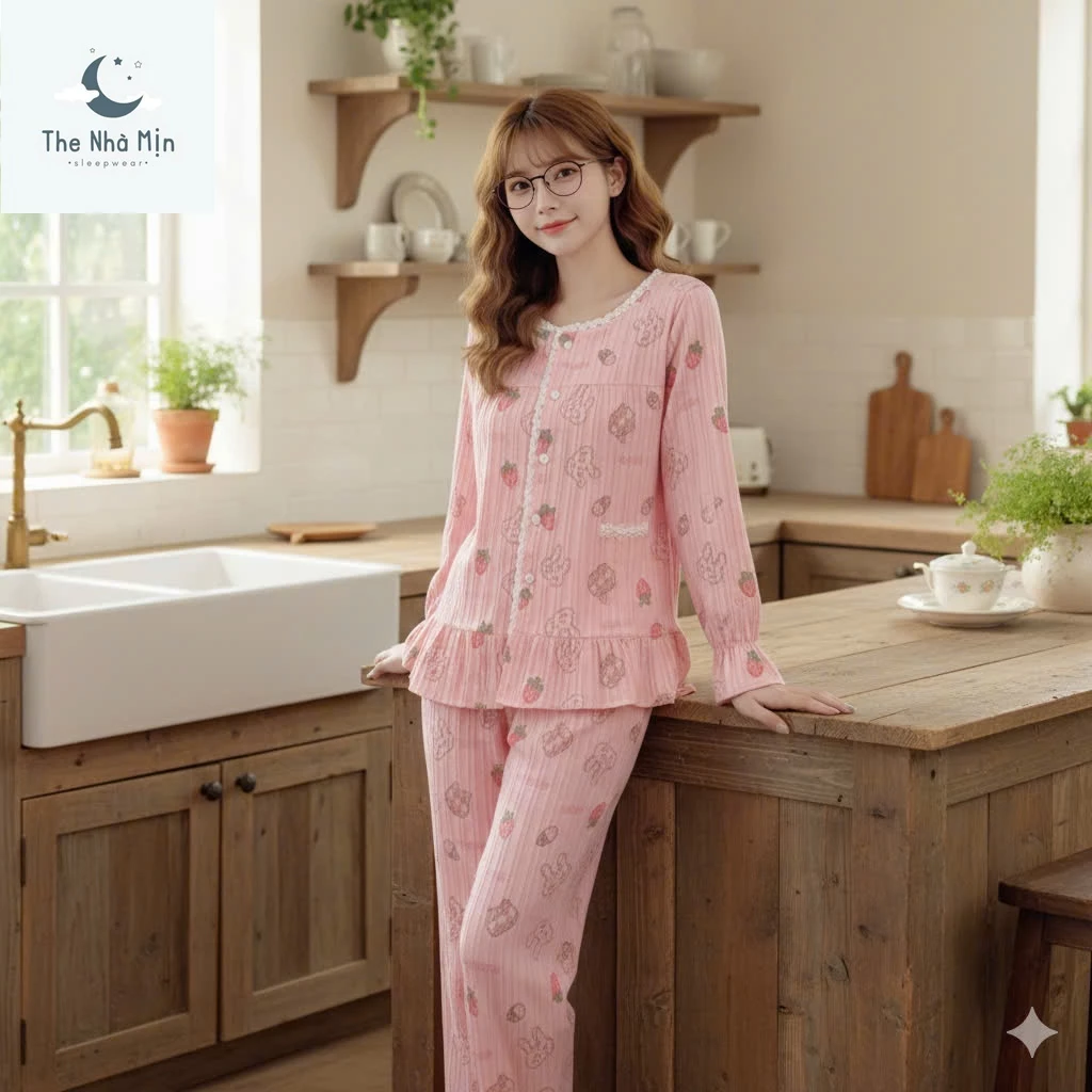 Bộ đồ nữ Beem shop Boutique tiểu thư, hoạ tiết dễ thương - Nữ