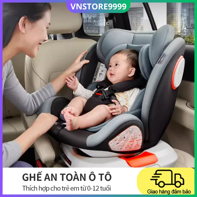 Ghế Ngồi oto trẻ em, chuẩn lắp đặt isofix, cho bé từ sơ sinh đến 12 tuổi, chống lật tiện lợi mã IX5