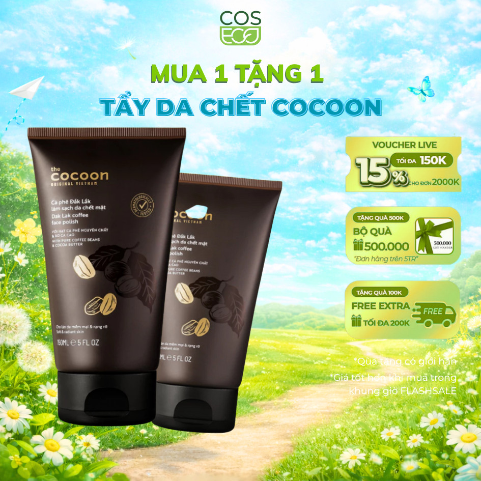 [MUA 1 TẶNG 1] Tẩy Tế Bào Chết Cho Da Mặt Cocoon Cà Phê Đắk Lắk 150ml