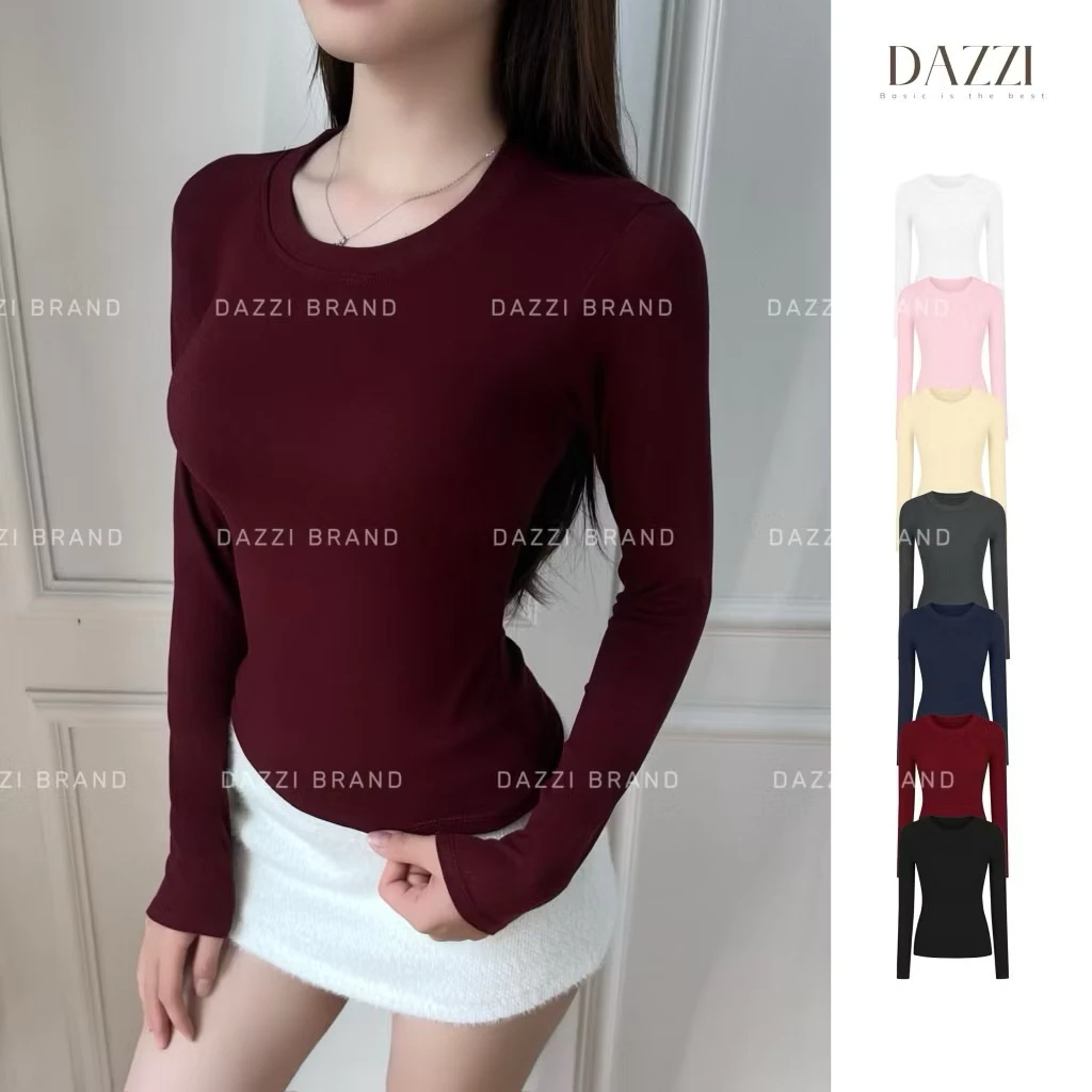 Áo thun nữ cổ tròn tay dài KENCO BRAND,áo thun trơn nữ tay dài form ôm vải cotton lụa mềm mịn co dãn M2888