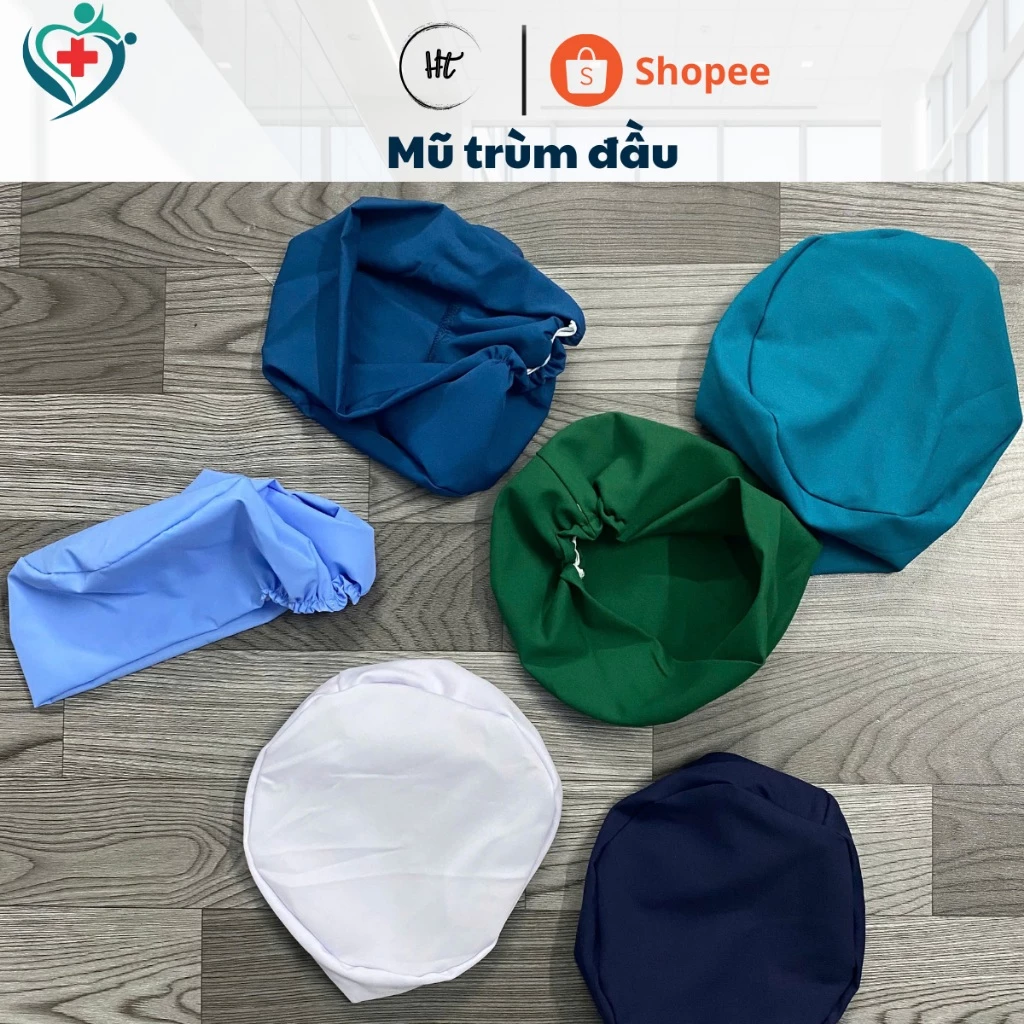 Mũ trùm đầu cạp chun co giãn, chuyên dụng cho nhân viên y tế, thực phẩm, vệ sinh lao động