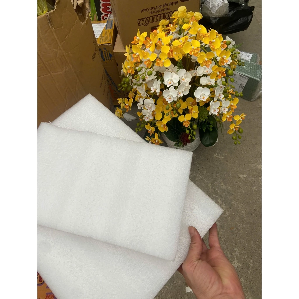 Xốp dẻo trắng cắm hoa (KT 25x50cm) dày 5-7-9 cm