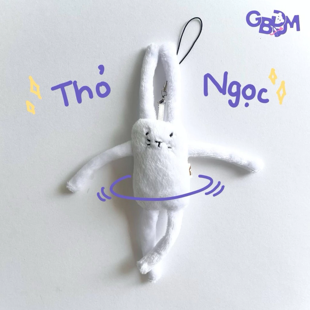 Móc Khoá Gấu Bông Đình May THỎ NGỌC