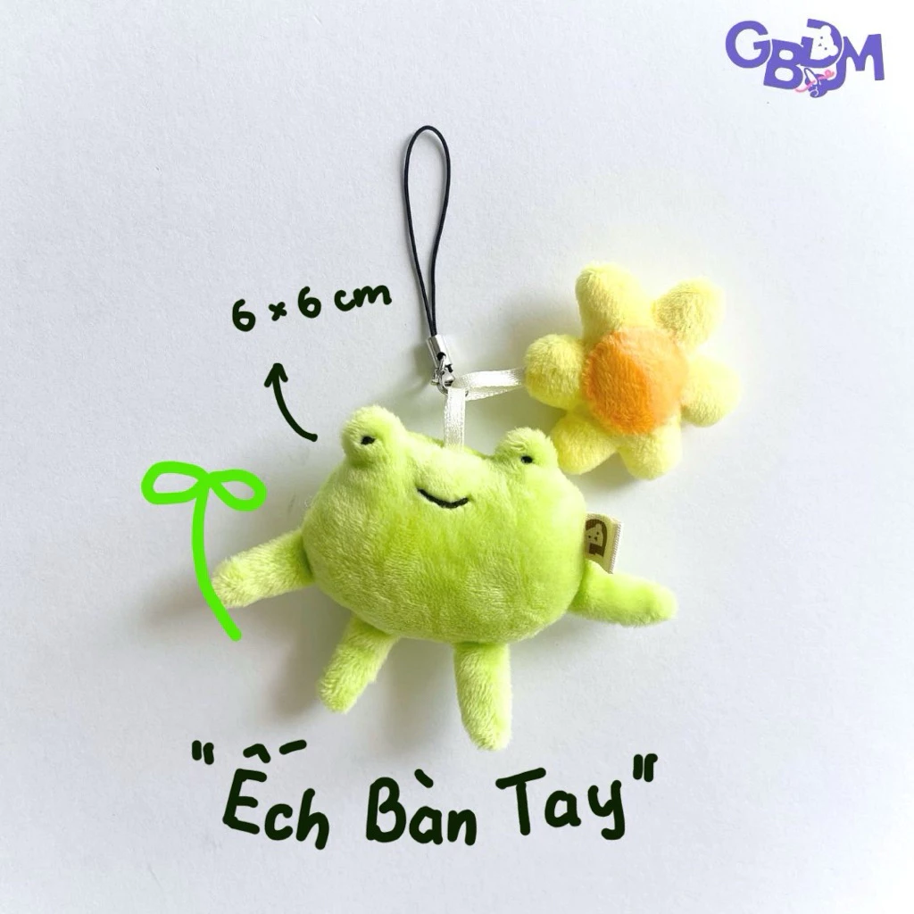 Móc Khoá Gấu Bông Đình May ẾCH BÀN TAY