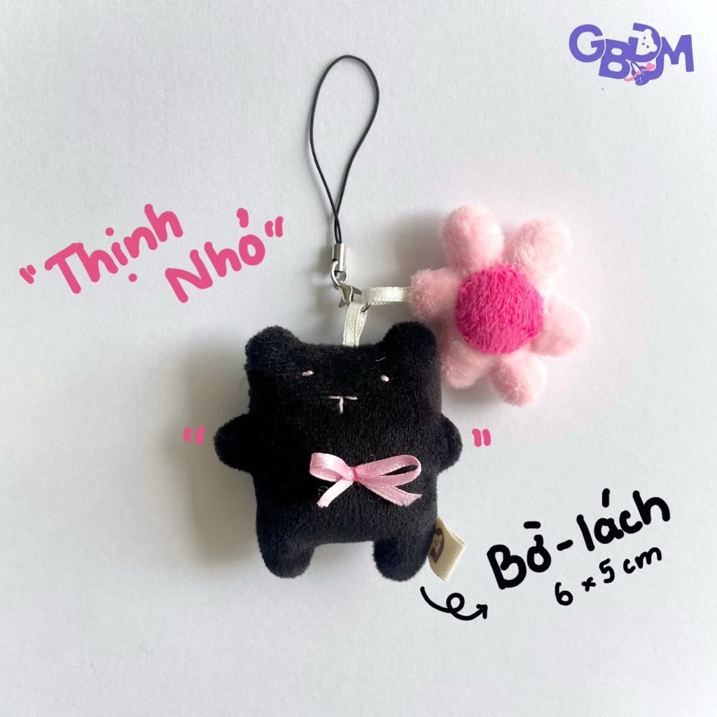Móc Khoá Gấu Bông Đình May THỊNH ĐEN