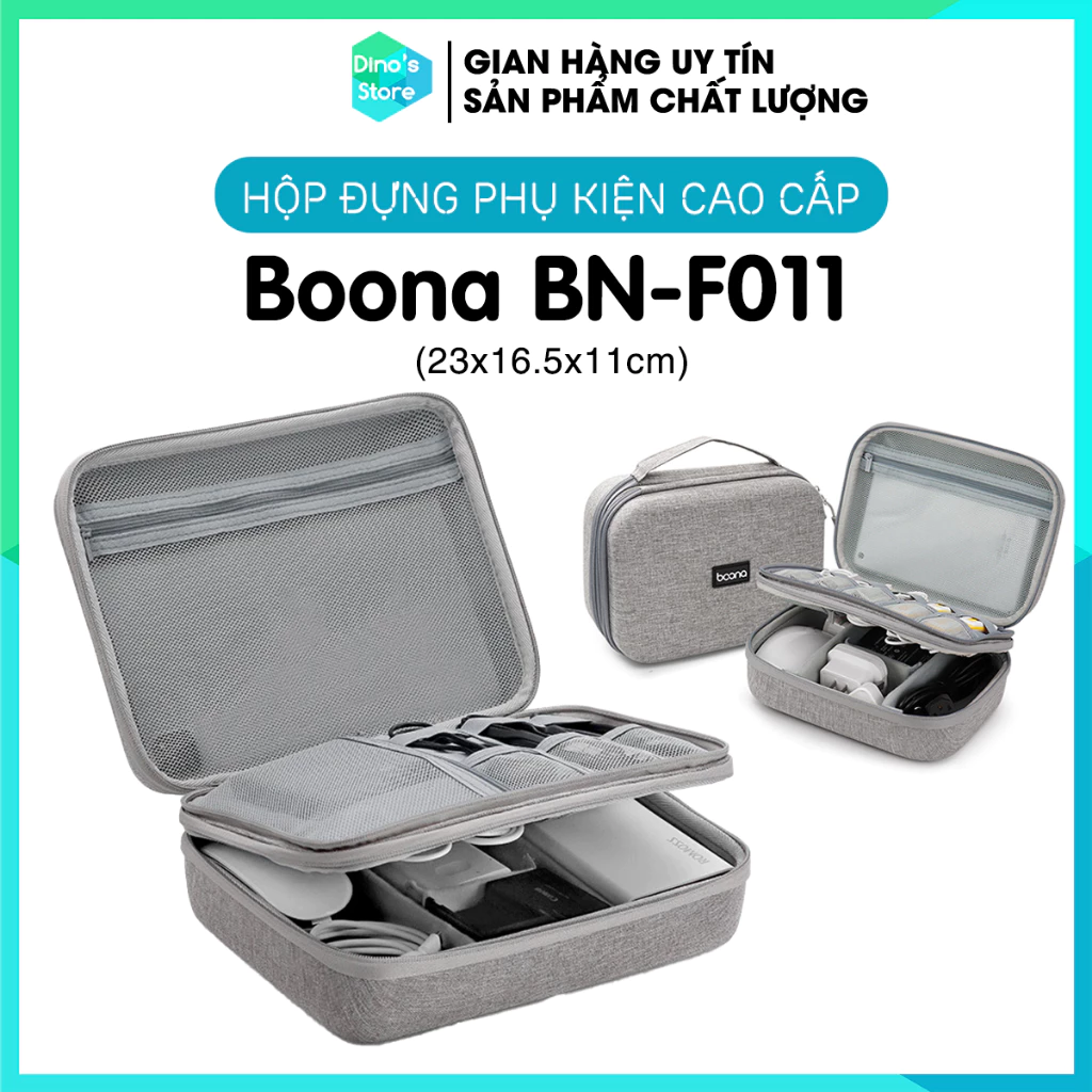 Hộp đựng đựng phụ kiện công nghệ cáp sạc laptop điện thoại form cứng size lớn Baona (Boona)  F011 - F029 DinoStore