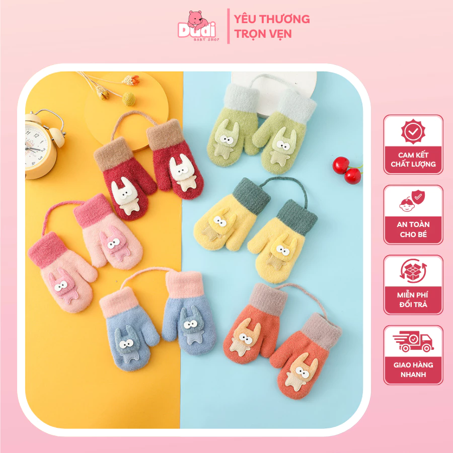 [1-3 TUỔI] Găng tay trẻ mới biết đi nhà Dudi Baby, Găng tay dệt kim, mềm mại ấm áp thời trang cho bé 1-3 tuổi - TT13-02