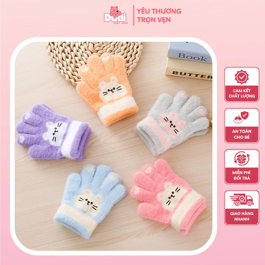 [1-3 TUỔI] Găng tay trẻ em nhà Dudi Baby, Găng tay dệt kim, mềm mại êm ái giữ ấm thời trang cho bé từ 1-3 tuổi - TT13-03