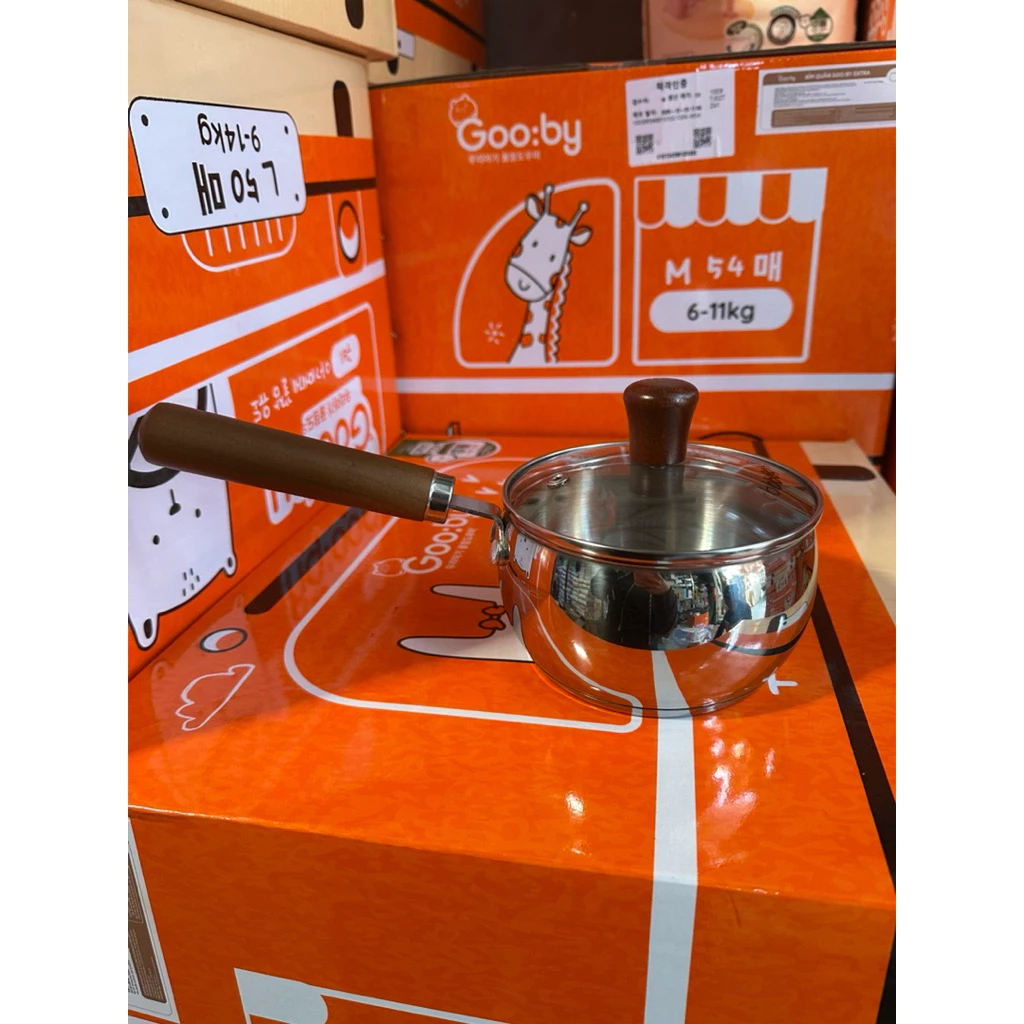 Nồi quánh inox quấy bột, nấu đồ ăn dặm cho bé size 12cm, phù hợp bếp từ, bếp hồng ngoại, bếp ga