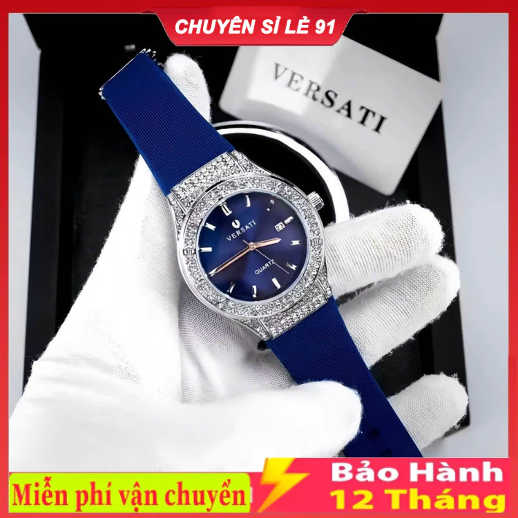 Đồng hồ nam, đồng hồ Varseti, đồng hồ pin, form Hub khóa bấm thông minh, đồng hồ đeo tay chống nước, dây silicon