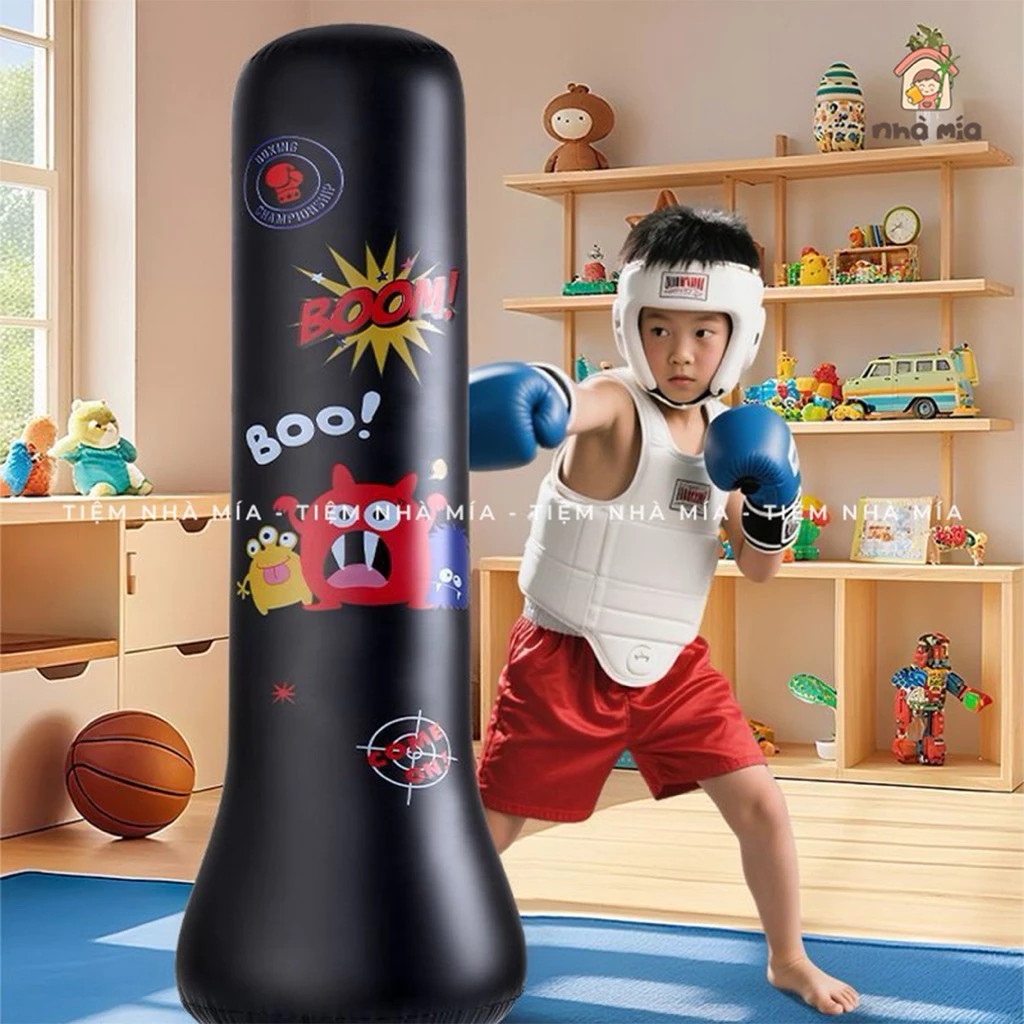 [Có bơm]Đồ chơi boxing bơm hơi tập võ đấm bốc giúp bé rèn khả năng phản xạ