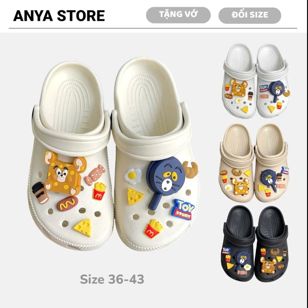 ( KHÔNG CHỮ ) Dép Sục Tom Phô Mai Quai Hậu Dép Đúc EVA Êm Chân Không Thấm Nước - QH3 ANYA STORE