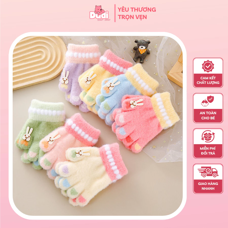 [1-3 TUỔI] Găng tay trẻ em nhà Dudi Baby, Găng tay dệt kim, mềm mại êm ái giữ ấm thời trang cho bé từ 1-3 tuổi - TT13-04